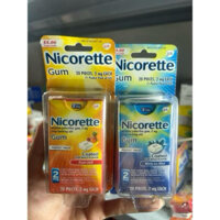 { Hàng Mỹ } Kẹo gum Nicorette 2mg hương trái cây 20 viên