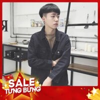 -HÀNG NHẬP KHẨU Áo Khoác Jean Nam Đen Trơn Cá Tính Unisex AKJ05 Liên hệ mua hàng 084.209.1989