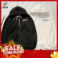 -HÀNG NHẬP KHẨU Áo Khoác Hoodie POWR Unisex Nam Nữ - Áo khoác Nỉ bông Khóa kéo có mũ (5 Màu) Leevin Store Liên hệ mua hà