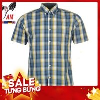 -Hàng nhập khẩu  Áo Sơ Mi Nam Ngắn Tay PIERRE Cardin Short Sleeve Cham Shirt Mens (Blue/vàng- Size EU - Xách tay UK) Liê