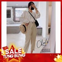 -Hàng nhập khẩu |Giá Rẻ Số 1| Quần baggy đũi, quần đũi nữ cao cấp, chất đũi thoáng mát, siêu mịn, form chuẩn, tôn dáng-