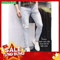 -Hàng nhập khẩu Quần Jean Nam Chất Bò VNXK AD294TG Wash Rách Phối Chữ Cao Cấp Phong Cách Hàn Quốc Liên hệ mua hàng  084.