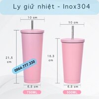 [ Hàng Nhập ] Ly giữ nhiệt - Inox 304 - Giữ nhiệt 6-8 tiếng - 500ml & 750ml - Tặng kèm ống hút - Nhiều màu