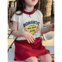 ( Hàng order ) Set áo tay hến+ chân váy chất cotton cho bé gái