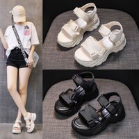 ( Hàng QC- Full box) Dép sandal nữ siêu xinh đế cao 5cm, Xăng đan đế bằng quai dán nâng chiều cao MSP 2331 MIMIshop