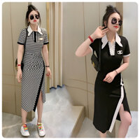 ( HÀNG QUẢNG CHÂU CAO CẤP ) VÁY BODY DÁNG DÀI CÁCH ĐIỆU  – XẺ TÀ VIỀN ĐẮP CHÉO ĐẸP HẾT NẤC