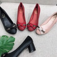 | Hàng Sẵn | [ẢNH THẬT] GIÀY NỮ CAO 5CM ĐÍNH NƠ - D758