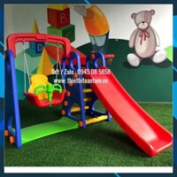 ( HÀNG SẴN )  Cầu trượt xích đu hình con voi có rổ chơi bóng cao cấp, chất lượng nhất