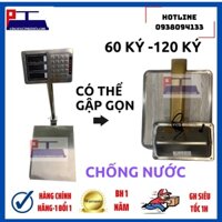 《 Hàng Thật 100%》 Cân bàn tính tiền gấp gọn phím inox 60kg 150 ký dành cho hải sản giá rẻ quá rẻ