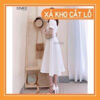 [ HÀNG THIẾT KẾ CHO QUÝ CÔ] Váy thiết kế Simee cổ vuông Vintage V216