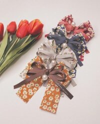 [ Hàng Thiết Kế ] Kẹp Tóc Nơ Hoa Handmade Ruy Băng Cao Cấp Ribbon.mimi Jasmine cột / kẹp