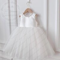 [ HÀNG THIẾT KẾ ] Váy công chúa phi tafta cao cấp , chân váy nhũ óng ánh sang trọng cho bé [ Tặng lúp cô dâu]