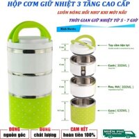 [ HÀNG XỊN ] Hộp đựng cơm văn phòng 3 tầng 1500ml inox 2 lớp nhựa abs hỗ trợ giữ nhiệt Cả Ngày - Bảo Hành 6 Tháng