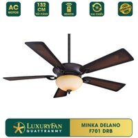 ( Hàng_Chính hãng) Quạt trần Mỹ LuxuryFan MINKA DELANO -Cánh gỗ cao cấp, tích hợp đèn trang trí F701-DRB F701-PW F701-PN