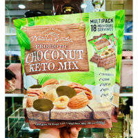 🌴🌰🫘🥥🍫 HẠT HỮU CƠ, DỪA RANG MIX SOCOLA ĐEN CỦA MỸ NATURE’S GARDEN PROBIOTIC CHOCONUT KETO MIX DARK CHOCOLAT 18 GÓI (510G)