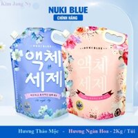 [ HCM ] Chính Hãng Nước Giặt Xả Hàn Quốc Nuki Blue Siêu Thơm Giữ Mùi và Bảo Vệ Quần Áo 2Kg/ túi