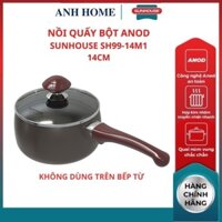 ( HCM - SHIP 2H ) Nồi quấy bột cho bé chống dính SUNHOUSE SH99-14M1 công nghệ Anod hóa thân nồi có độ bền cao size 14cm