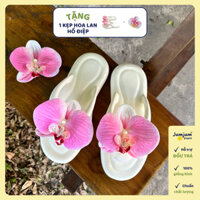 [ HCM - Tặng kẹp ] Dép tông xỏ ngón nữ hoa lan hồ điệp đi biển kháng nước chống trơn trượt êm chân dày 1.5 (cm)