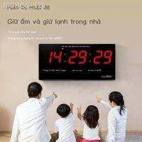 ☋ Hechuang kỹ thuật số lịch vạn niên đồng hồ điện tử LED phòng khách câm đồng hồ điện tử đồng hồ treo tường phòng khách