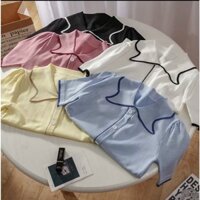 [ Hình thật ] Áo thun nữ croptop loại vải cao cấp đẹp dày dặn, thun len tay ngắn freesize