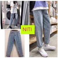 [ HÌNH THẬT ] QUẦN JEAN NỮ LƯNG CAO KIỂU QUẦN BAGGY JEAN NỮ MÀU XANH NHẠT LƯNG CAO NITI SIÊU CÁ TÍNH TRÔNG CỰC BỤI