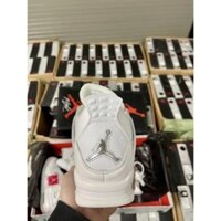 😆 (Híu)Giầy Thể Thao Air Jordan 4 Pure Money Full White Best Trắng Ngọc Trinh |Chip NFC|