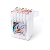 [ HKUK ] Màu Marker Touch Soft Head set da (skin) 24 màu hộp nhựa có quai