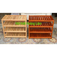 ( HOẢ TỐC 1 GIỜ) Kệ giầy dép 4 tầng gỗ cao su tự nhiên