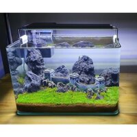( HỎA TỐC) Combo bể cá mini bể cá cong cạnh kèm mô hình VẠN LÝ TRƯỜNG THÀNH , KÈM LỌC THÁC , ĐÈN LED SIÊU ĐẸP