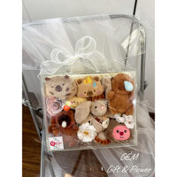 🌹 ❤ [Hoả tốc] - Hoa sáp quà tặng -Hộp hoa vali Gấu Bông Capybara mix các loại gấu kèm đèn.Quà tặng người yêu