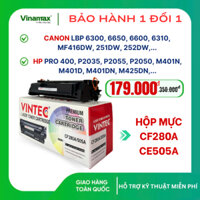 [ HỎA TỐC ] Hộp mực máy in HP M401, M401D, M401N, M401DN (mã CF280A), V-TECH, đã có sẵn mực, in đậm nét