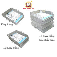 [ HỎA TỐC ] Khay rổ sắt lưới đựng tài liệu hồ sơ 1 tầng có quai bằng sắt HY63574. - Văn phòng phẩm Bảo Quân