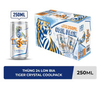 [ hỏa tốc] thùng 24 lon bia Tiger bạc Cool Pack 250ml