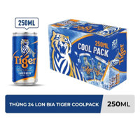 [ hỏa tốc] thùng 24 lon bia Tiger cool pack 250ml