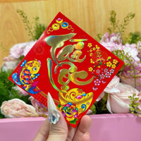 [ hỏa tốc tphcm ] Sỉ 100 miếng dán dưa,bưởi chữ Tài Lộc có keo trang trí tết