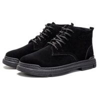 [ HOÀN XU 5% Đơn 0 Đồng ] Giày Bốt Nam Martin Cổ Thấp Da Lộn Màu Đen ,Boot Nam - GN406