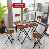 [ Home Fun ] [THANH LÝ 100 BỘ] Bộ 1 bàn 4 ghế gấp gọn, bộ bàn ghế ăn gia đình đa năng