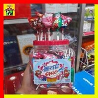 🍡[ Hộp 60 cây) Kẹo Mút Lotte 4 Vị Trái Cây Hàn Quốc Cho Bé Vj Dâu, Dưa Hấu, Coca, Soda