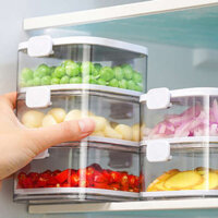 🔥 Hộp đựng đồ nhà bếp 🔥 Bảo Quản Thực Phẩm Có Ngăn Hộp đựng ớt hành tỏi gừng Trang chủ Tươi Giữ Hộp Nhựa Tủ Lạnh Bảo Quản Kín Vỏ Hộp Thoát Nước có hàng sẵn ❃Hộp giữ tươi Vỏ sò Tủ lạnh nhà bếp Vỏ sò, Hộp gừng và tỏi Cấp thực phẩm Bảo quản trái cây kín Gó