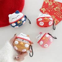 ✷ ❈ Hộp đựng tai nghe silicon hình mèo giàu may mắn cho HUAWEI freebuds 3 4 4i pro Vỏ bảo vệ Tai nghe không dây