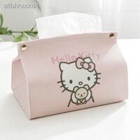 ◑ ✆ ❐hộp khăn da hoạt hình cô gái dễ thương trái tim ăn túi giấy bơm phòng khách ngủ nhà xe lưới màu đỏ