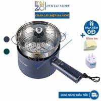 [ HOT ] Chảo Điện Đa Năng 2 Tầng Chống Dính Cao Cấp, Nồi Lẩu Điện Mini Có Xửng Hấp Inox Có Thể Nấu Cơm, Chiên, Xào - Hàn