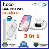 ( HOT) Đế sạc không dây iphone sạc nhanh Qi 3 in 1 Hoco CW20 CW21 CW24  dành cho iphone apple watch airpods samsung...