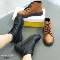 [ HOT ] Giày Boot Nữ Cổ Lửng Cao Cấp Sang Trọng 2 màu B121 : :