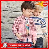 " HOT HOT " Áo sơ mi kẻ caro trắng đỏ Little Maven (không kèm cavat) - " THANH THUY KIDS "