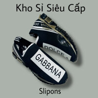 [💥 HOT ITEM] - Slipon Dol.c3 - Giày Lười D/ggg Cổ Chun Đen Kiểu Nhựa Chảy Fullbox - Bản Cao Cấp