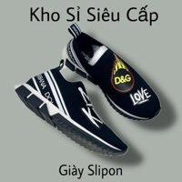 [💥 HOT ITEM] - Slipon Dol.c3 - Giày Lười D/ggg Cổ Chun Đen Bóng Chày Bốc Lửa Fullbox - Bản Cao Cấp