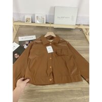 [ HOT] Khoác Bomber Da Cao Cấp PU Màu Nâu Unisex Nam Nữ Vintage - Áo Khoác Công Sở Đi Học - K093