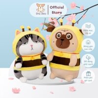 [ HOT ] Mèo Ong Hoàng Thượng Bông, BullDog Cosplay Ong Mật Bông Size Lớn 80cm - Shop Gấu Bông Sha Béo