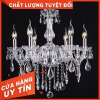 [ HÓT mới VỀ ] ĐÈN CHÙM TÂN CỔ ĐIỂN NẾN TRẮNG - Đèn chùm pha lê - Đèn chùm mạ vàng - Đèn chùm trang trí phòng khách